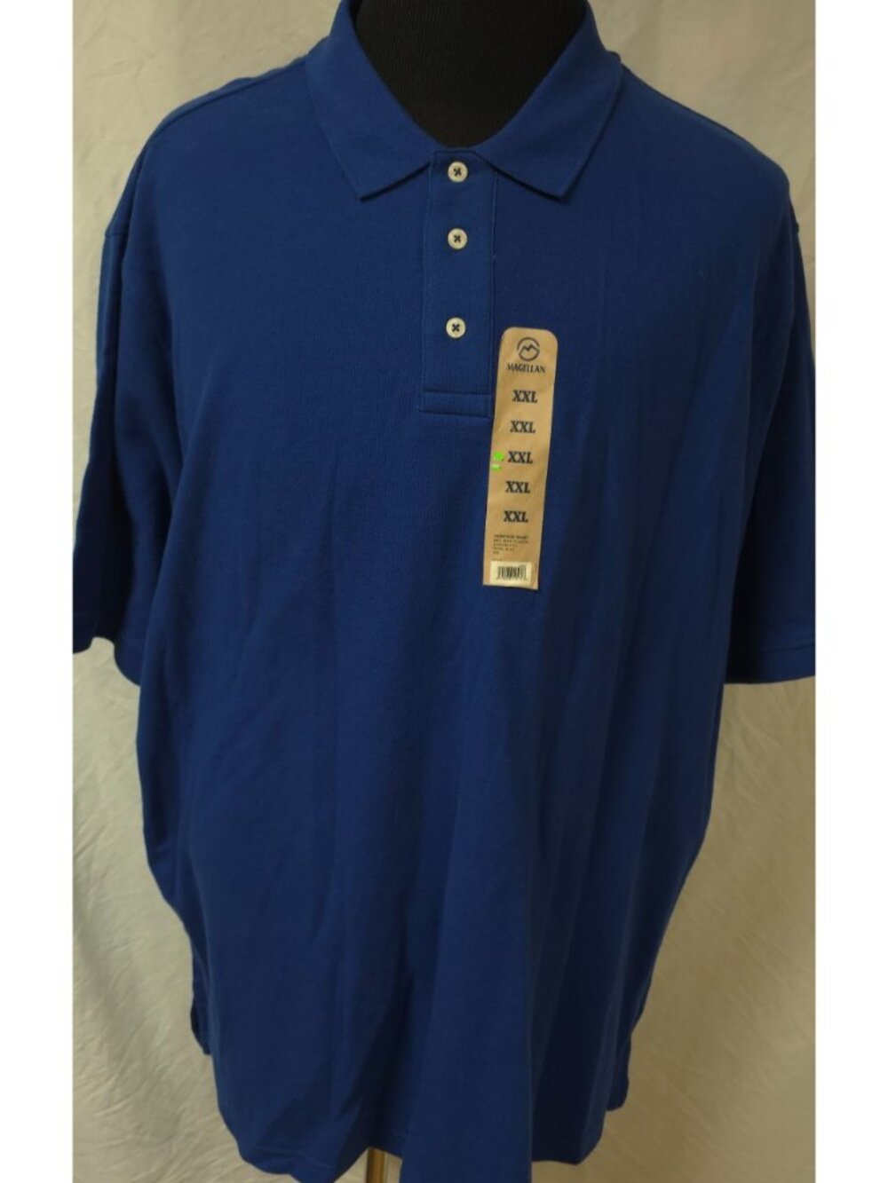 Magellan Outdoors Men's XXL Royal Blue Heritage Fish Hike Golf Polo Shirt NWOT